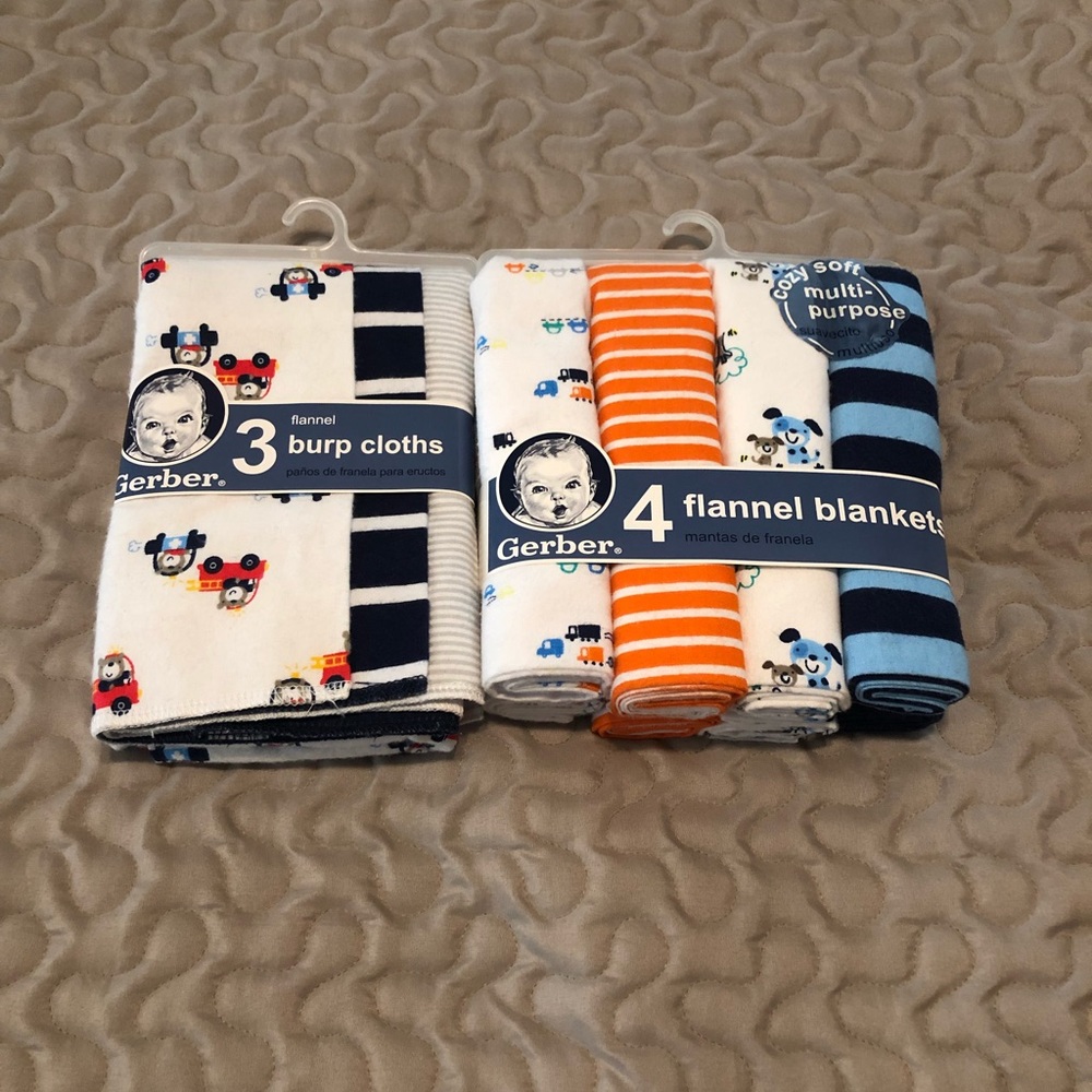 Gerber Burp Clothes and Flannel Blankets